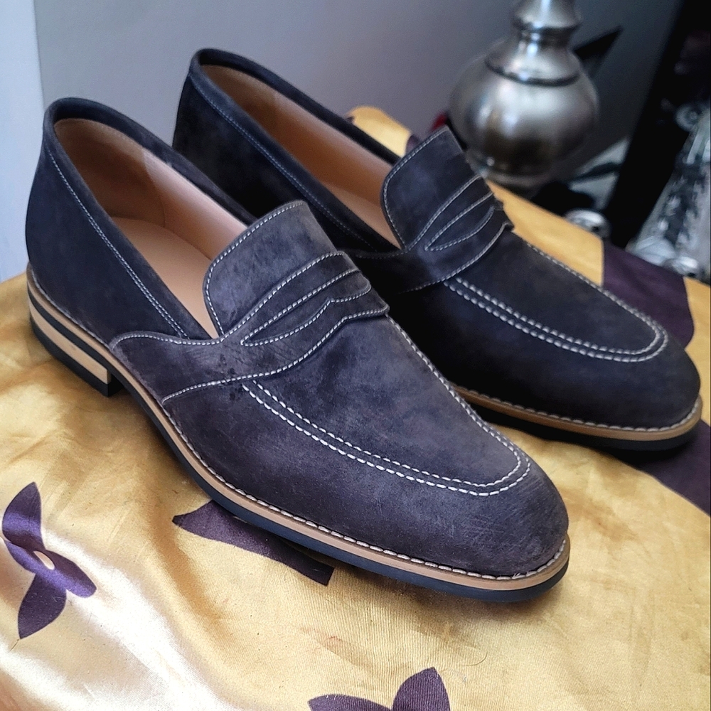 SOLD Artioli Monaco Suede Penny Loafers SOLD